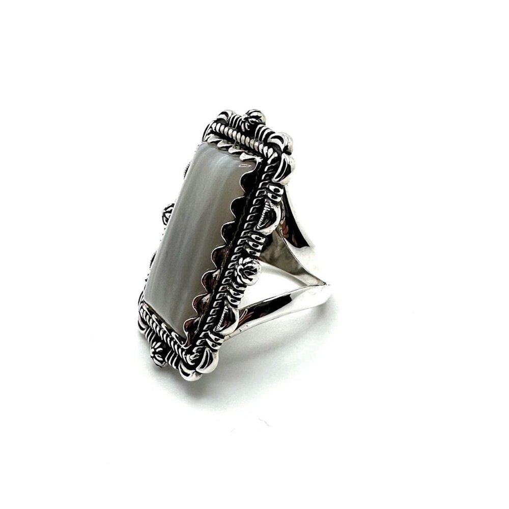 American West Sterling Silver Rectangular Gray Ag… - image 3
